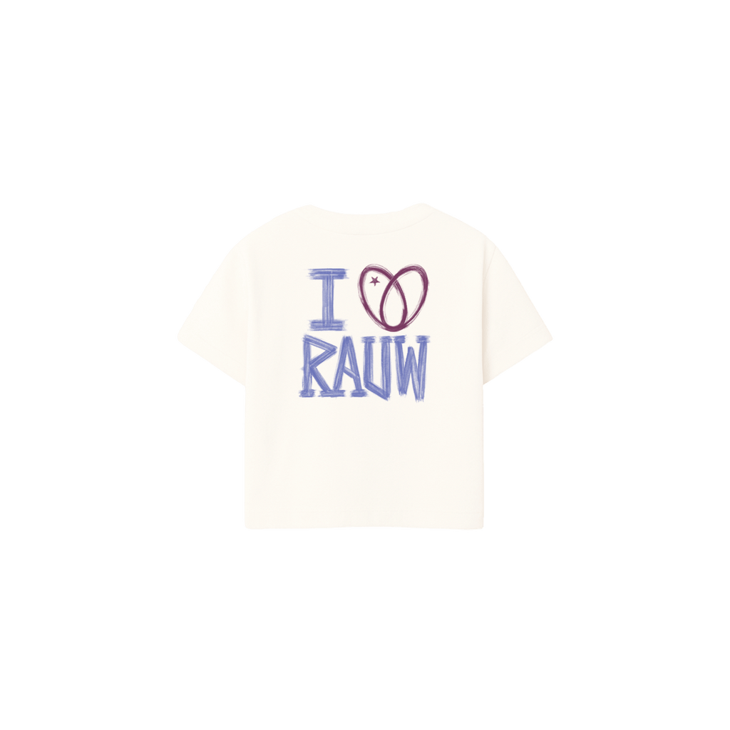 Rauw Alejandro Store T-Shirt I <3 Rauw Baby Tee Off White