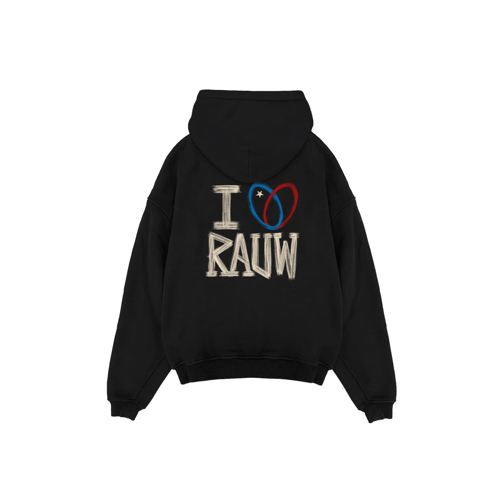 Rauw Alejandro Store Hoodie I <3 Rauw Hoodie Black