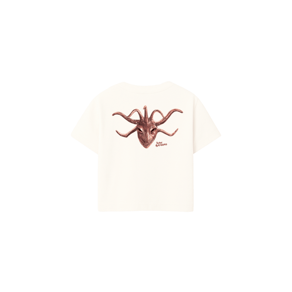 Rauw Alejandro Store T-Shirt Tradicion es Identidad Baby Tee Off White